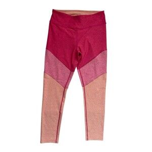 Outdoor Voices Womens 7/8 Springs Leggings Size L Pink Colorblock Compression